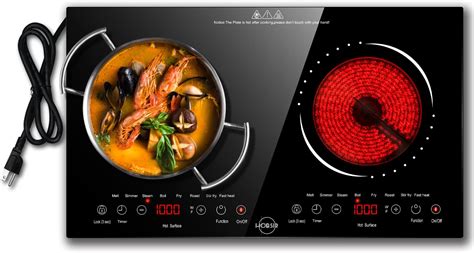Amazon.com: Hobsir Hob 2 Burner Electric Cooktop 110v, Double Electric ...