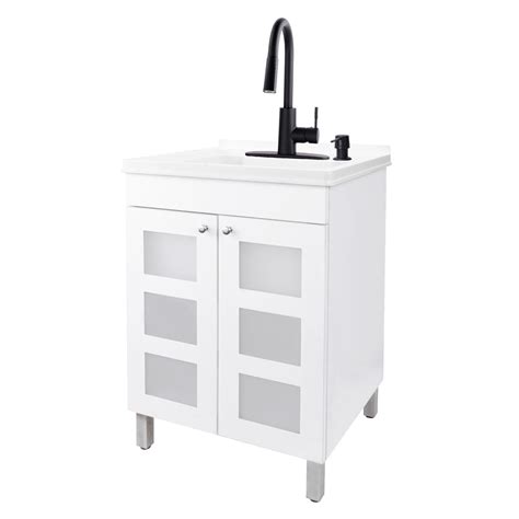 Tehila Laundry Sink with White Cabinet Stainless Finish India | Ubuy