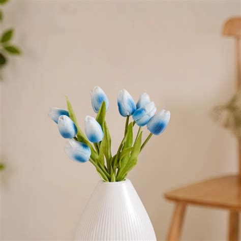 Tulip Flower Blue Set Of 9 Online - Premium Artificial Flower | Nestasia