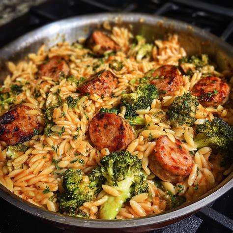 Chicken Sausage Broccoli Orzo - admuda
