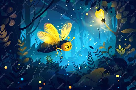 Luminosa luciérnaga volando en la oscuridad | Vector Premium generado ...
