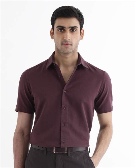 Rare Rabbit Men's Matto-1 Maroon Cotton Striped Print Boxy Fit Half Sl