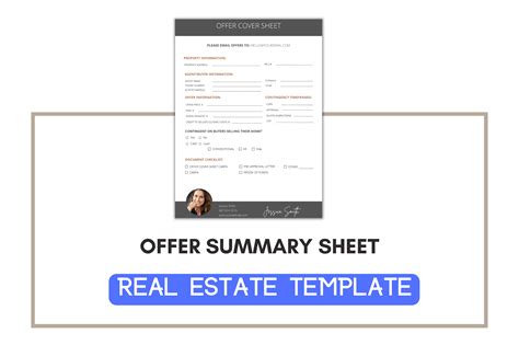 Editable Offer Summary Sheet Template Graphic by Realtor Templates ...