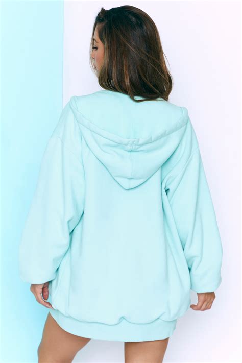 Sale > oversized light blue hoodie > in stock