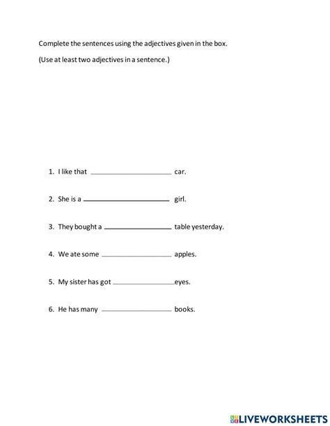 Image result for Printable Adjective Order Worksheet