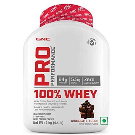 GNC Pro Performance 100% Whey Protein - 4.4 lbs, 2 kg (Chocolate Fudge ...