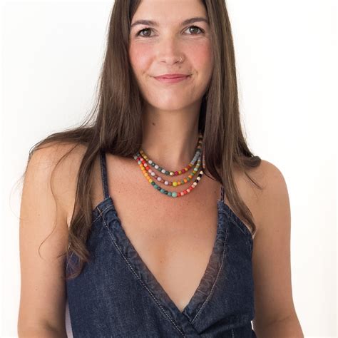 Colorful Beaded Necklace, Colorful Bead Necklace, Beaded Necklace ...