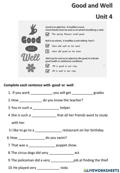 Be Good at Worksheet 的图像结果