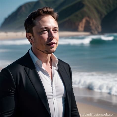 Elon Musk on a Beach | Stable Diffusion Online