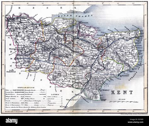 Kent map hi-res stock photography and images - Alamy