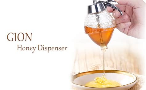 GION Honey Pot/Jar/Dispenser With Stand Syrup And Sugar Jar Pot, No ...