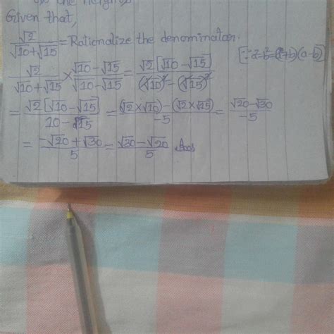 root 10+ root 15 upon root 2 - Brainly.in