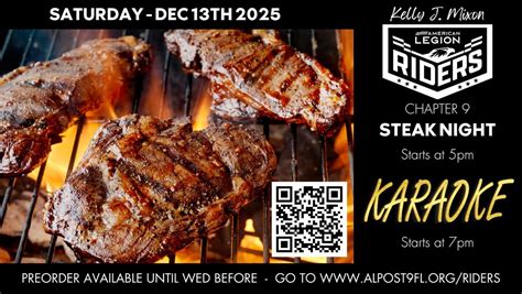 ALR 9 STEAK NIGHT, 6242 Old Soutel Court, Jacksonville, FL, United ...