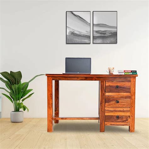 VK Furniture Sheesham Wood Writing Study Table with 3 Drawers Storage ...