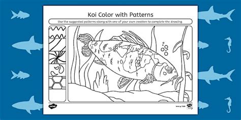 Koi Color with Patterns Activity (teacher made) - Twinkl