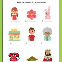 Printable Worksheet: Pronouns - English for LKG PDF Download