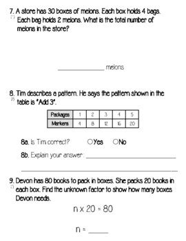 3rd Grade Go Math Chapter 5 Test 的图像结果