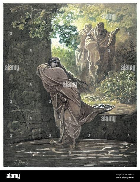 Susanna bathing. Susanna and the Elders. Old Testament. Antique ...