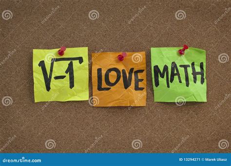 I Love Math - Concept on Bulletin Board Stock Image - Image of math, sticky: 13294271