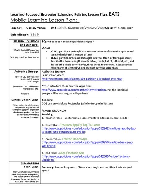 Image result for Learning-Focused Lesson Plan