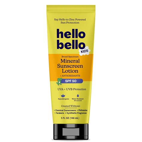 Amazon.com: Hello Bello Kids Mineral Sunscreen SPF 50 Lotion - Broad ...
