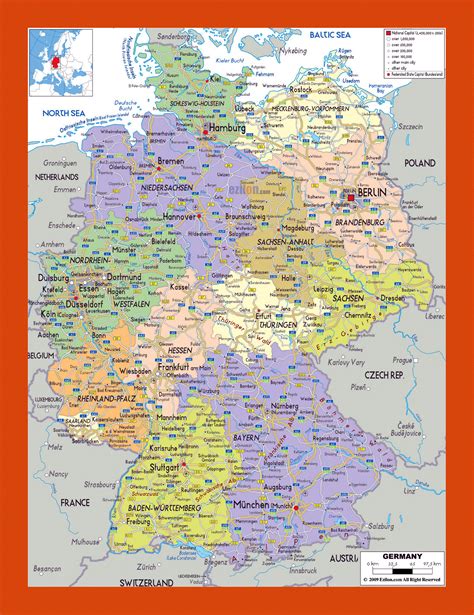 Detailed Map Germany 的图像结果