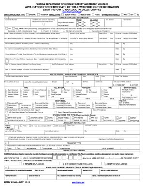 FL HSMV 82040 2012 - Fill and Sign Printable Template Online
