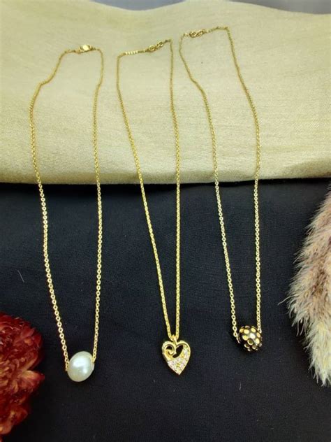 Radhe ART Gold Plated American Diamond Hart Shape pendent, With Combo ...