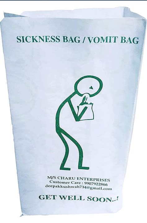 Charu Sickness Bags Disposable Barf Bags Travel Motion Sickness Vomit ...