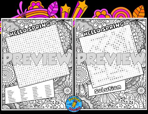 Image result for Spring Coloring Word Search