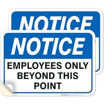 Employees Only Sign, Employees Only Beyond This Point Sign, (2 Pack ...