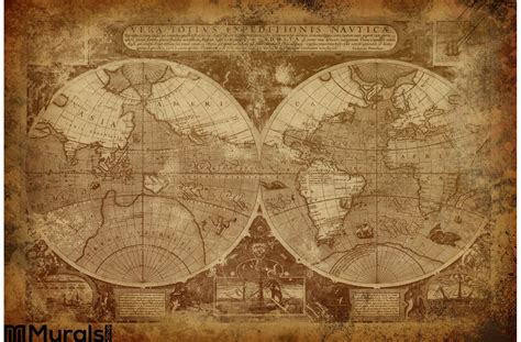 Large World Map Mural 的图像结果
