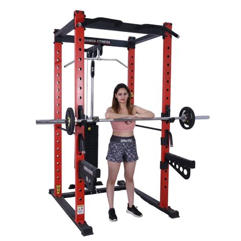 Gamma Fitness Power Squat Rack Commercial Heavy Duty with Rubberised J ...