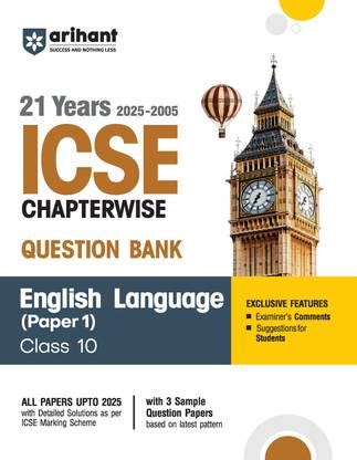Arihant ICSE English Language (Paper-1) Class 10th 21 Years (2025 ...