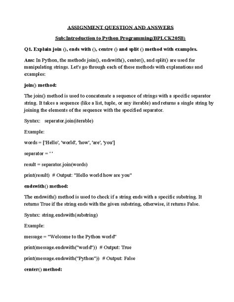 Module 4 and Module 5 answers - ASSIGNMENT QUESTION AND ANSWERS Sub ...