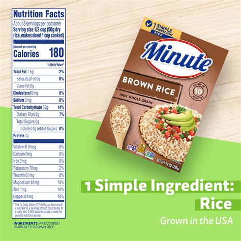 Minute Instant Brown Rice, 100% Whole Grain, Microwavable, Ready in 10 ...