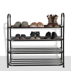 Benesta Multi-Purpose Carbon Steel Shoe Rack - (4 Tier, Black) : Amazon ...