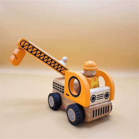 Wooden Toy For Kids: Construction Vehicle Crane