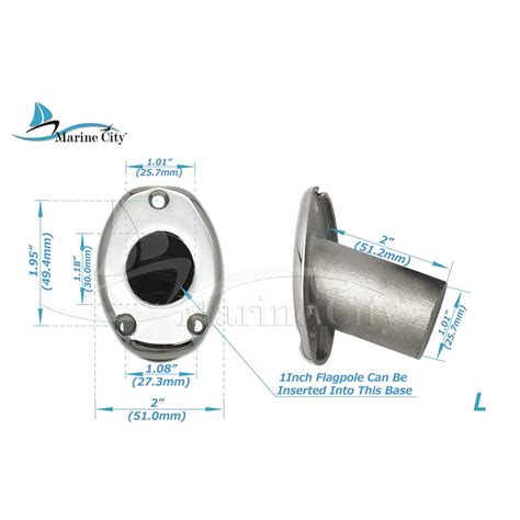 Buy Marine City 30 Stainless Steel Flag Stanchion Pole & Flag Pole Base ...