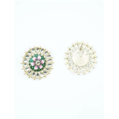 Buy GRIIHAM Gold-Plated Kundan Stone-Studded Beaded Jewellery Set Online