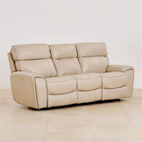 Buy (Refurbished) Helsinki Half Leather 3-Seater Electric Recliner ...