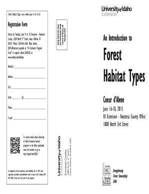 Fillable Online Forest Habitat Types - University of Idaho Fax Email ...