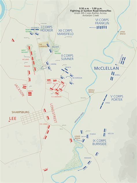 Map of battle of Antietam editorial Map Battle Antietam Atlas To ...