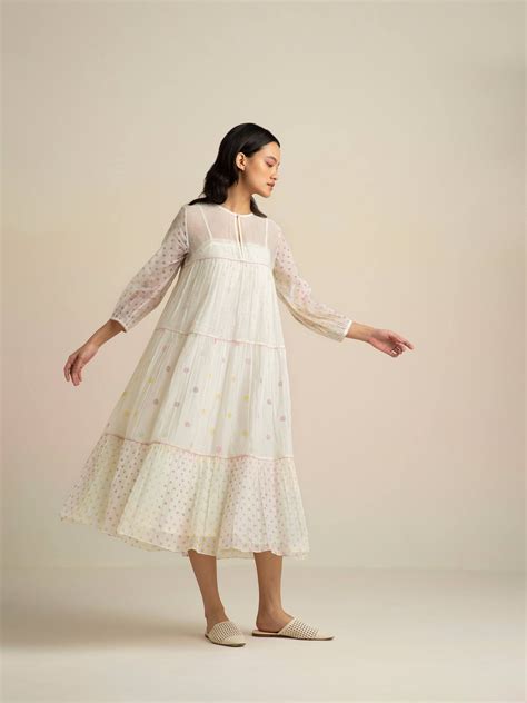 Phosphenes Tier Dress: Charming Polka Dot Spring Dress