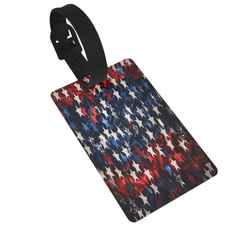 Susaid Red Blue White Stars Print Funny Luggage Tags Colorful Unique ...