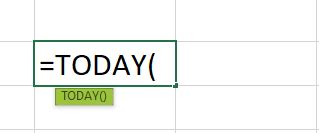 Image result for Excel Today Formula