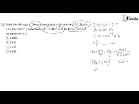 Solving GATE Numerical 5 Coefficient Of Friction - Fluid Mechanics and ...
