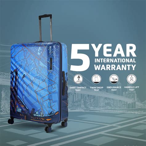 Buy Safari Brooklyn Printed Hard Luggage Blue Online