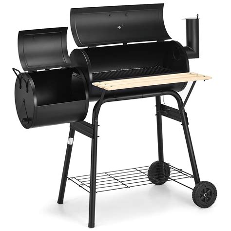 Buy COSTWAY Charcoal BBQ Grill, Garden Barbecue Trolley with Wheels ...