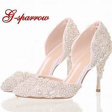 High Heels Shoes For Wedding by 2018 Beautiful Rhinestone Wedding Shoes High Heel Pointed High Heels Shoes For Wedding